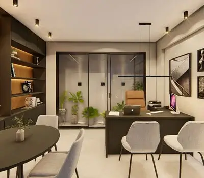 Sala advocacia moderna planejada jayarquiteta